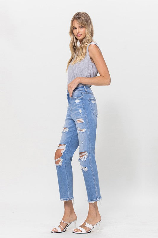 Vervet Stretch Super High Rise Crop Straight