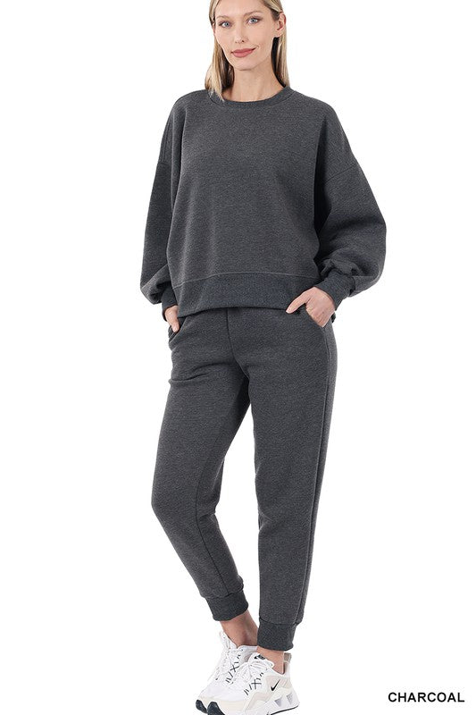 Adley Balloon Sleeve Sweatshirt & Sweatpants Set