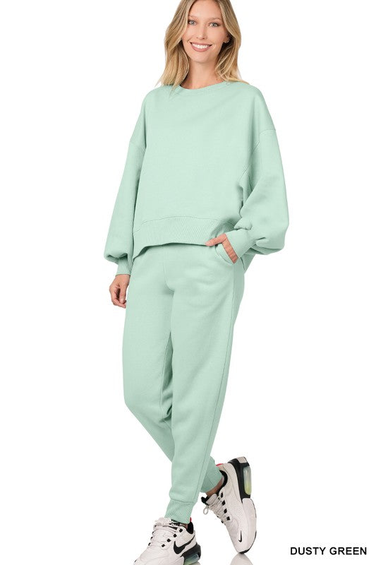 Adley Balloon Sleeve Sweatshirt & Sweatpants Set