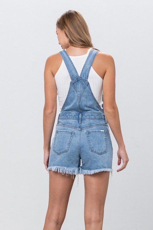 Distressed Zola Overall Shorts