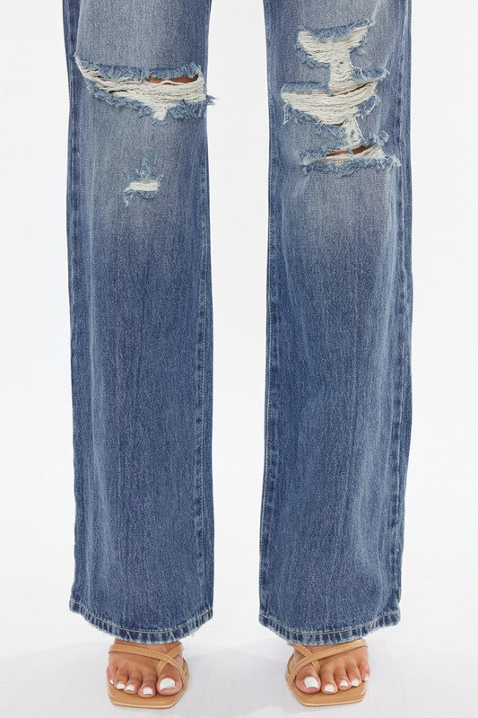 Kancan Ultra High-Rise Distressed 90s Flare