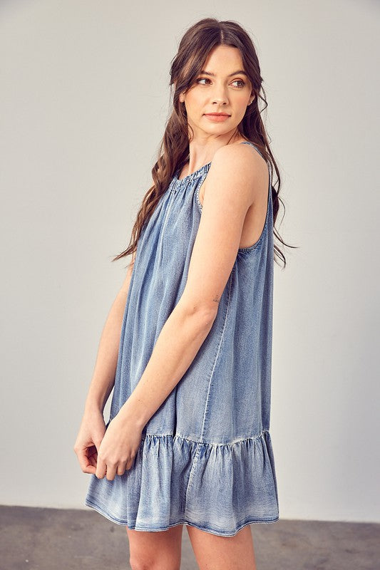 Karla Shirred Halter Dress