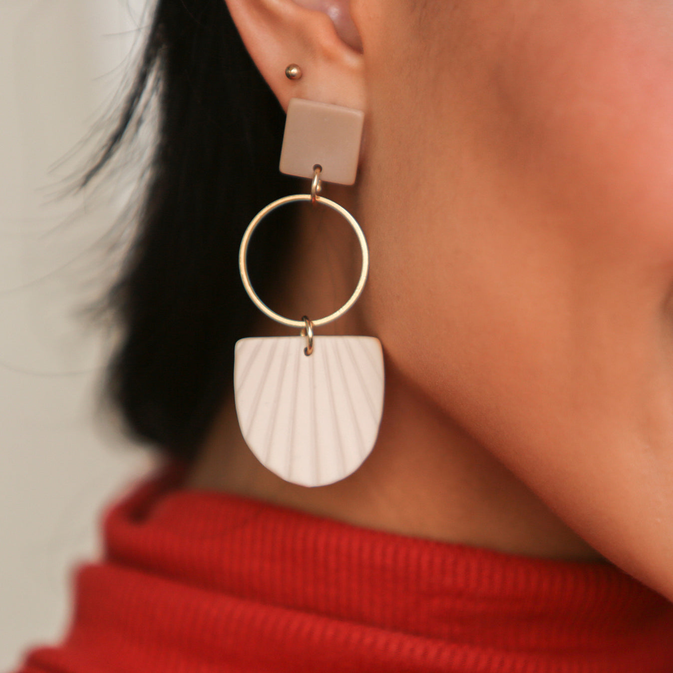 Flat Geometric Gold Earrings