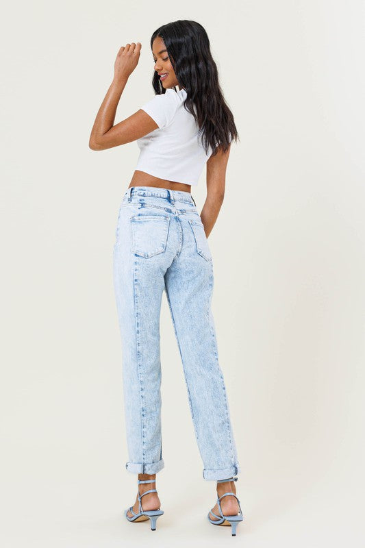 Tommy High-Rise Color Block Boyfriend Jeans