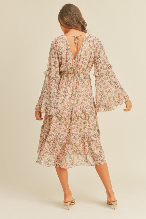 Alison Floral Print Midi Dress