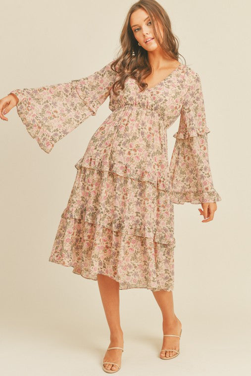 Alison Floral Print Midi Dress