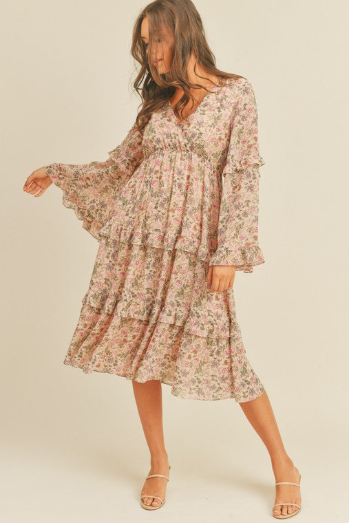 Alison Floral Print Midi Dress