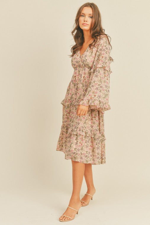 Alison Floral Print Midi Dress