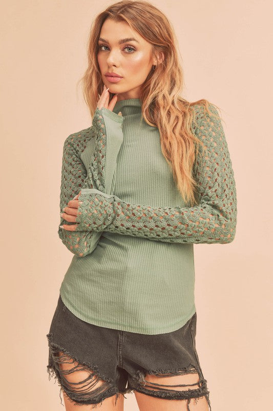 Alyda Long Sleeve Lace Top