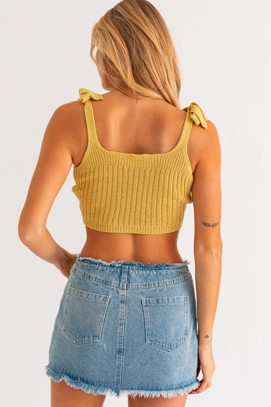 Sending Sunshine Tie Knit Tank