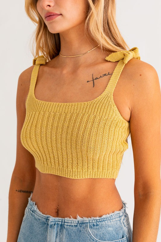 Sending Sunshine Tie Knit Tank