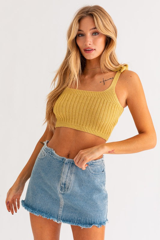 Sending Sunshine Tie Knit Tank