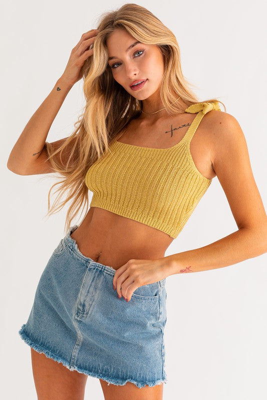 Sending Sunshine Tie Knit Tank