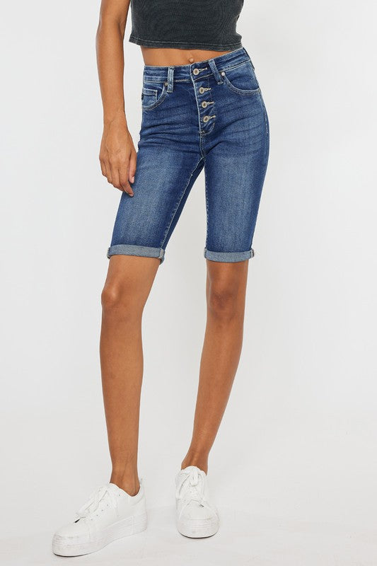 Krista High Rise Cuff Bermuda Shorts