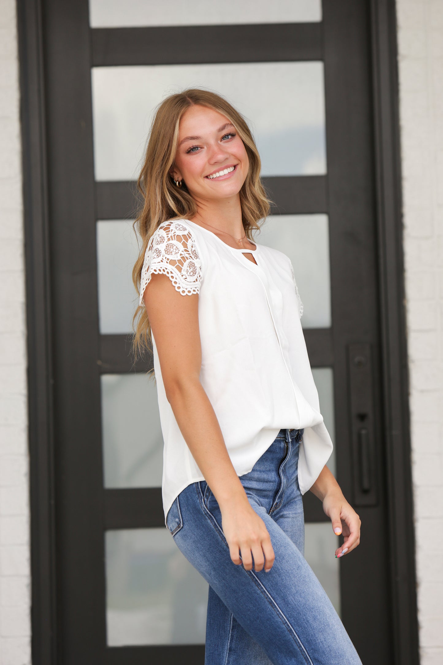 Lace Sleeve Blouse