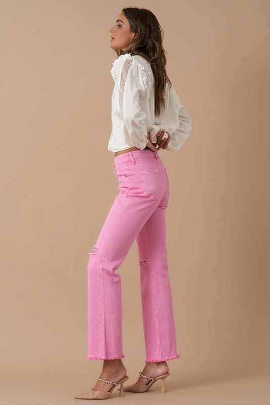 Maya High Rise Slim Straight Jeans