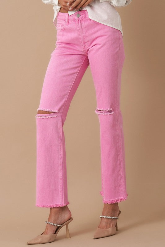 Maya High Rise Slim Straight Jeans