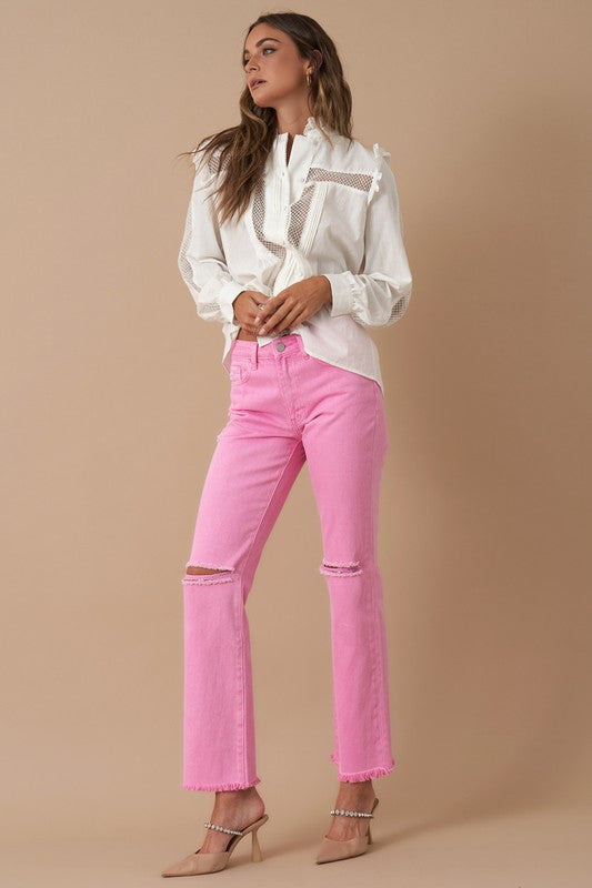 Maya High Rise Slim Straight Jeans