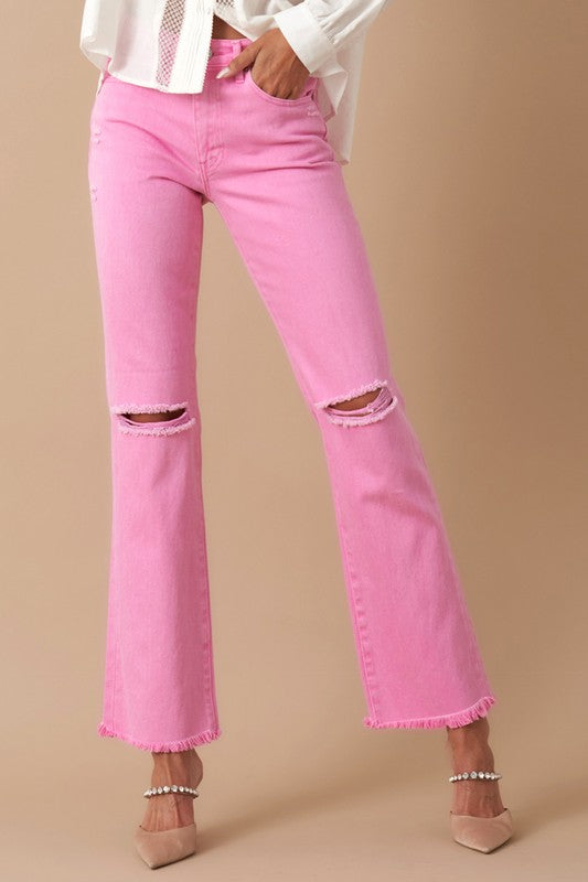 Maya High Rise Slim Straight Jeans