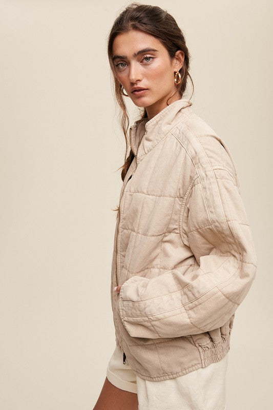 Jory Quilted Denim Jacket