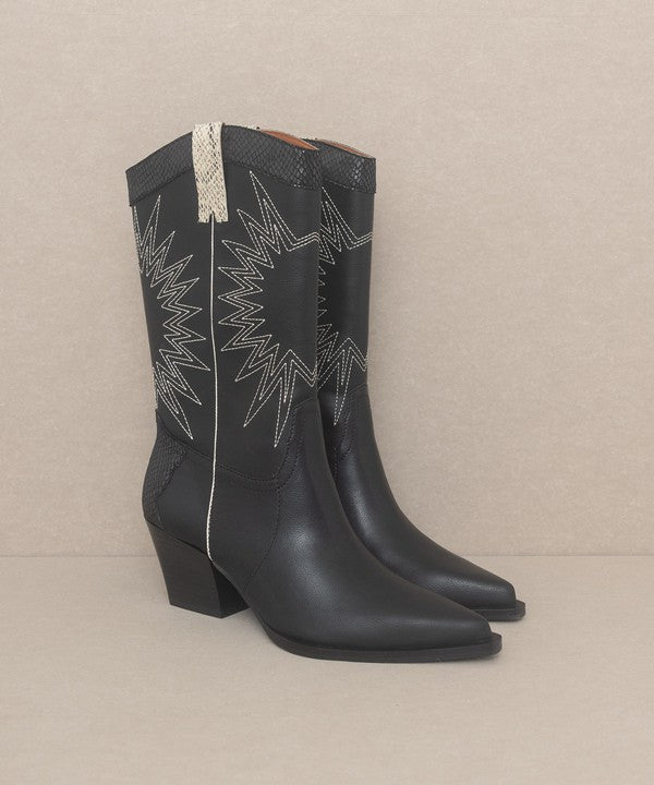 Holly Paneled Cowboy Boots