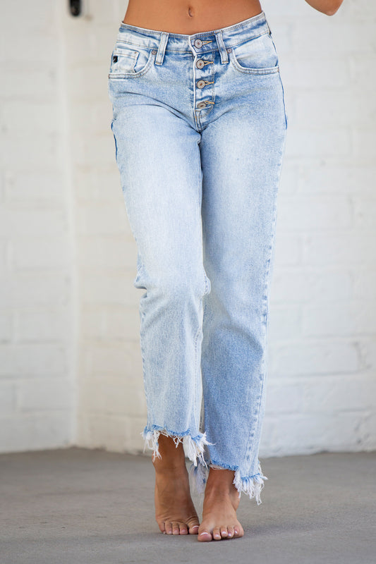 Kancan Button-Up Light Wash Jeans