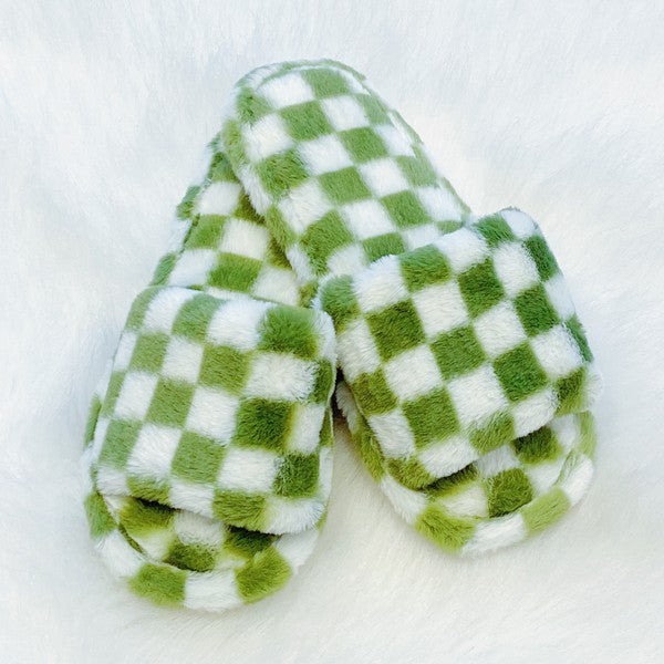 Checkered Cozy Slippers