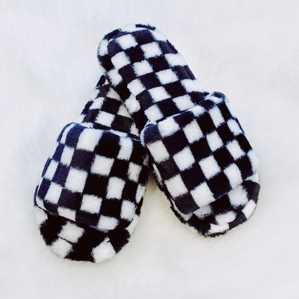 Checkered Cozy Slippers