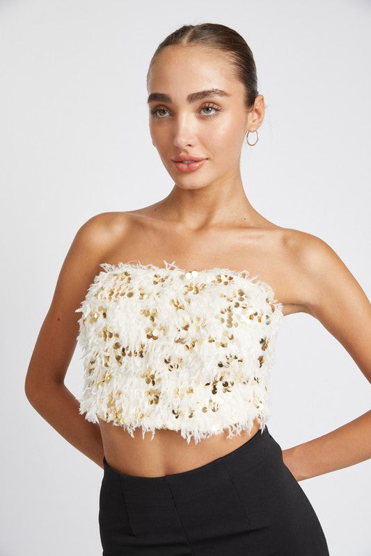 Don't Be Afraid To Sparkle Bandeau Top