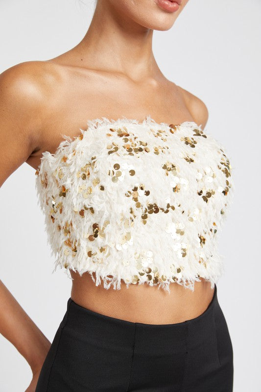 Don't Be Afraid To Sparkle Bandeau Top