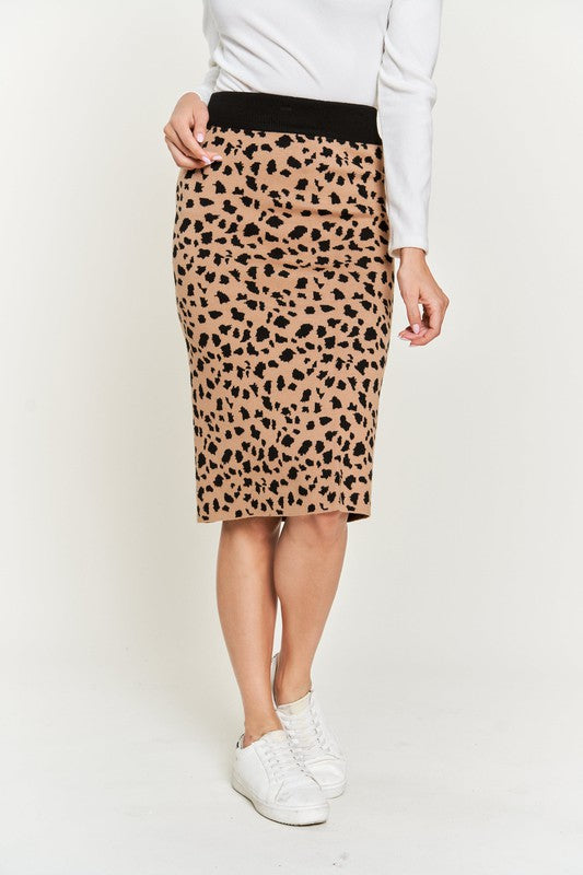 Clara Animal Print Skirt Plus Size