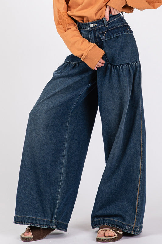 Cassie Wide Leg Jeans Dark Wash