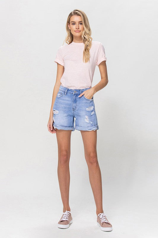 Vervet Distressed Boyfriend Shorts W/Cuffs