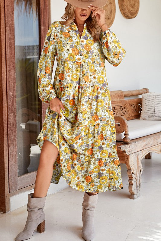 Evelyn Boho Floral  Dress