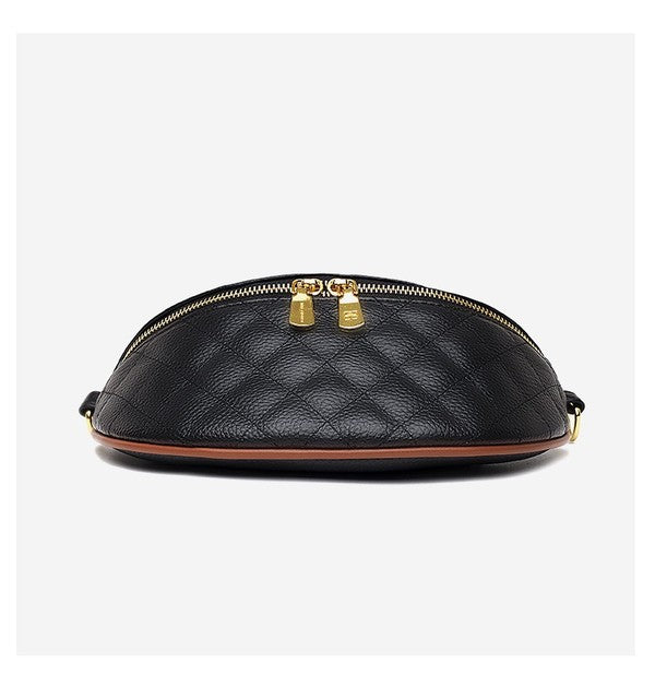 Hallie Quilted Leather Crescent Sling Bag