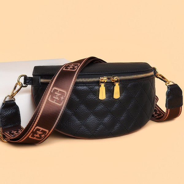 Hallie Quilted Leather Crescent Sling Bag