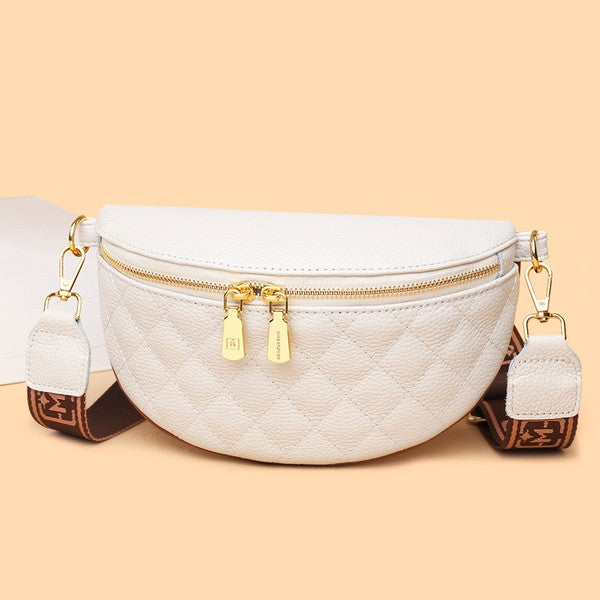 Hallie Quilted Leather Crescent Sling Bag