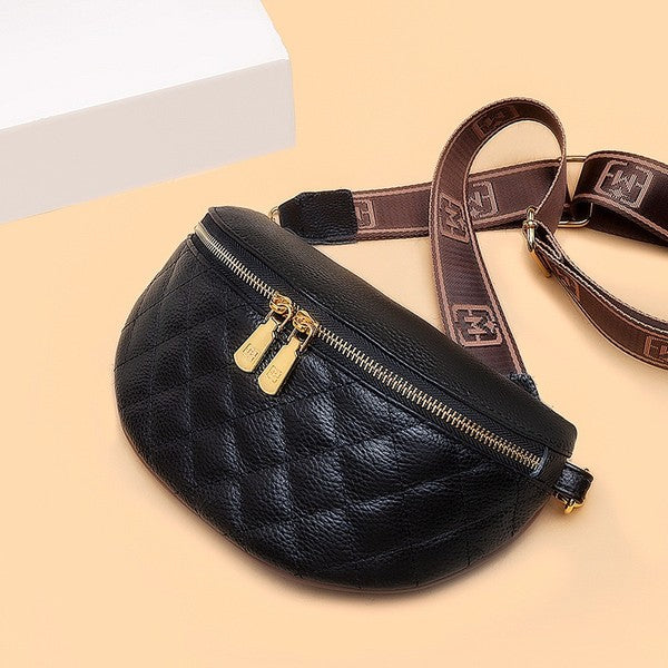 Hallie Quilted Leather Crescent Sling Bag