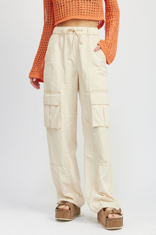 Ryann Cargo Pants with Drawstrings