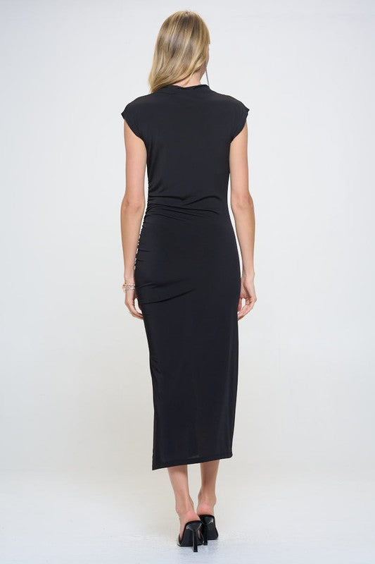 Jayden Ruched Dress with Slit