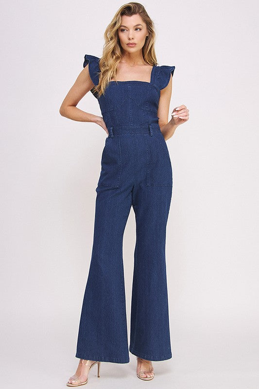 Piper Ruffle Flare Leg Jumpsuit