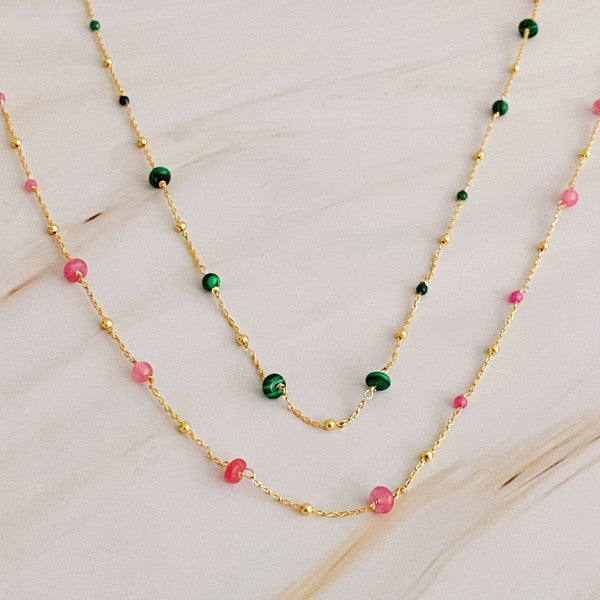 Dainty Stone Bead Necklace