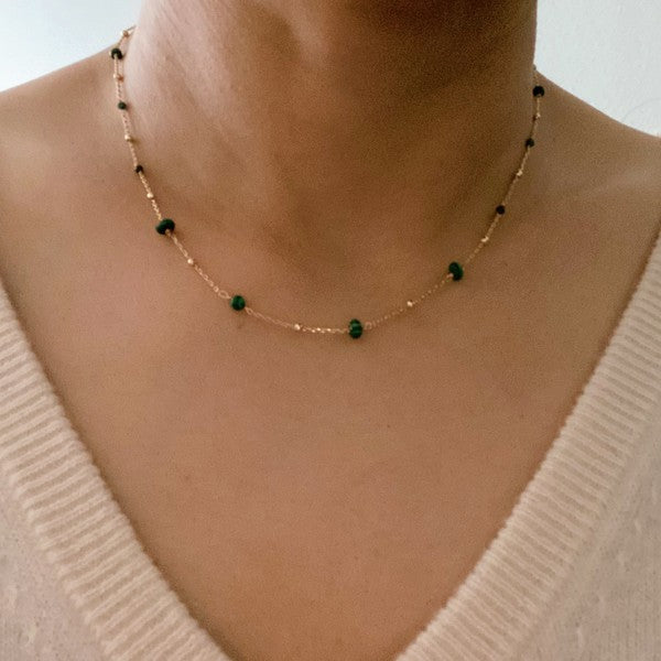 Dainty Stone Bead Necklace