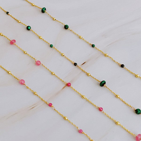 Dainty Stone Bead Necklace