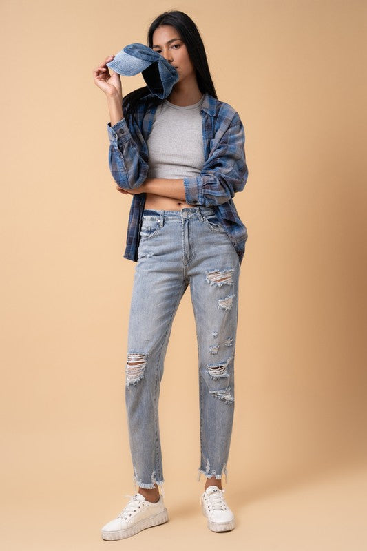 Owen Distressed Girlfriend Jeans