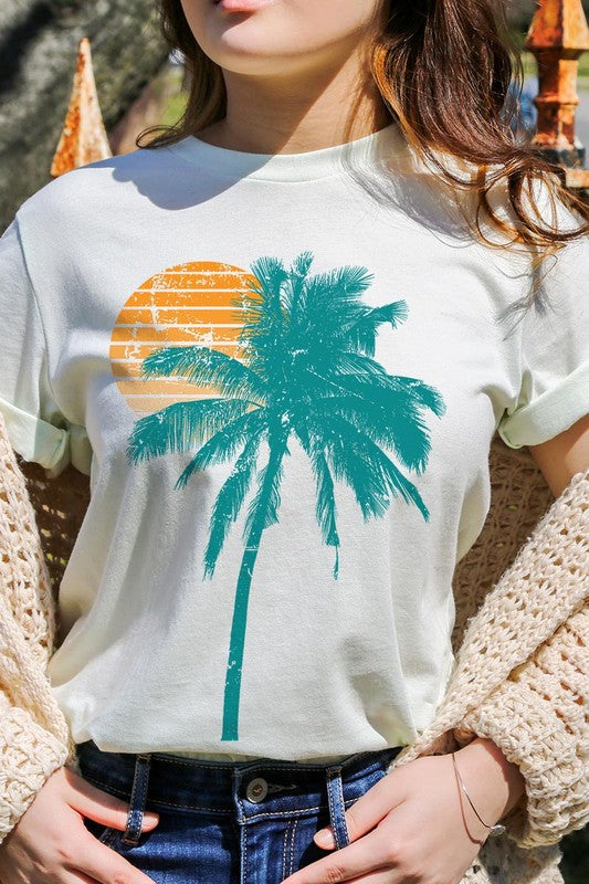 Palm Tree & Sunset Graphic T Shirts