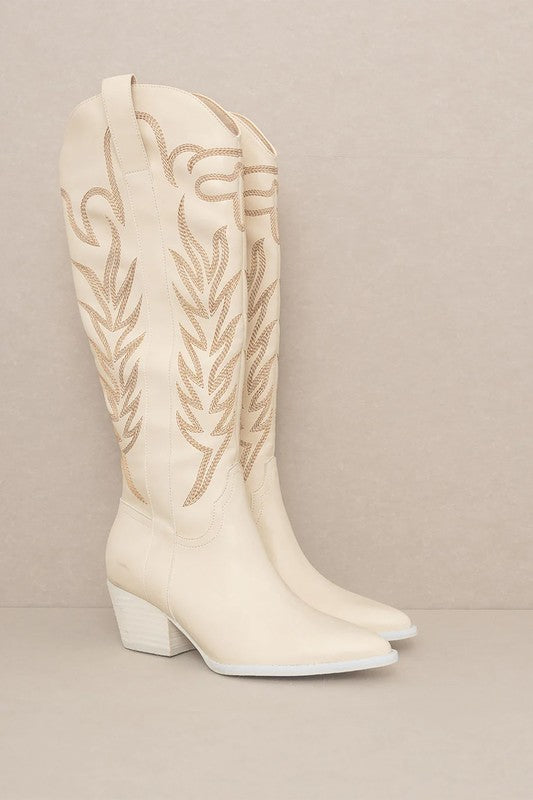 Sammy Embroidery Western Knee High Boot