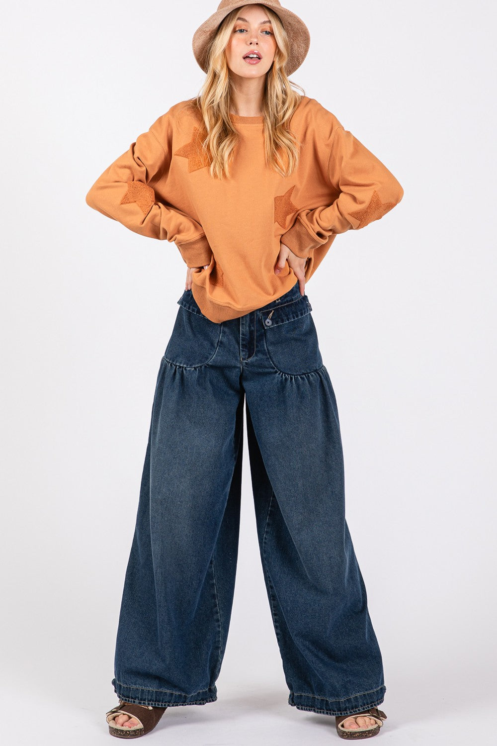 Cassie Wide Leg Jeans Dark Wash