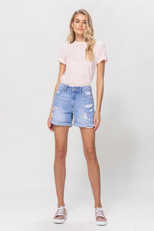 Vervet Distressed Boyfriend Shorts W/Cuffs