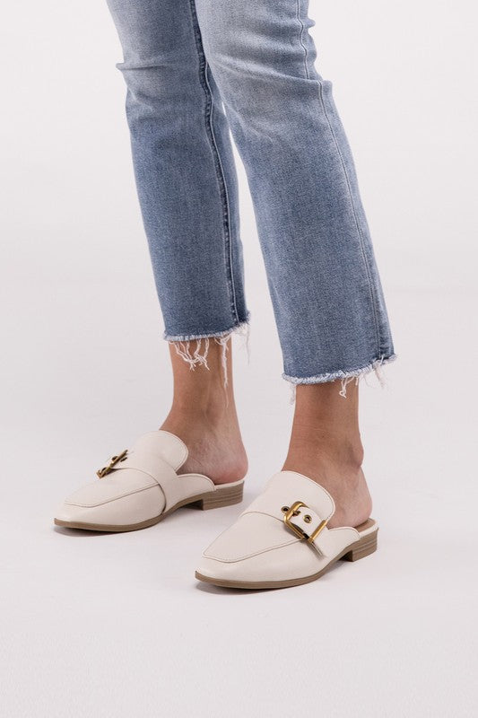 Morris Buckle Backless Slides Loafer Shoes